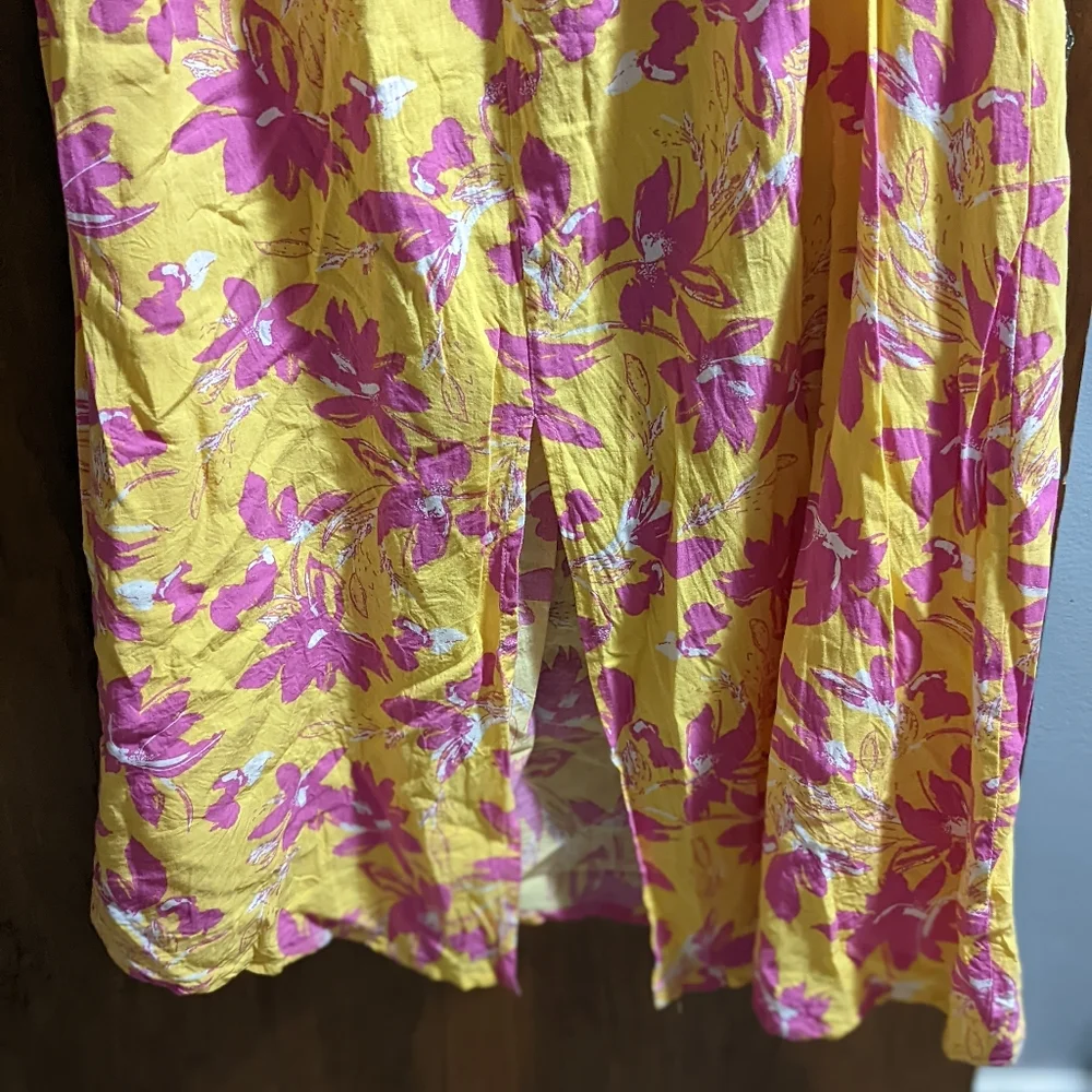 Yellow and pink strapless maxi - Picture 3 of 6